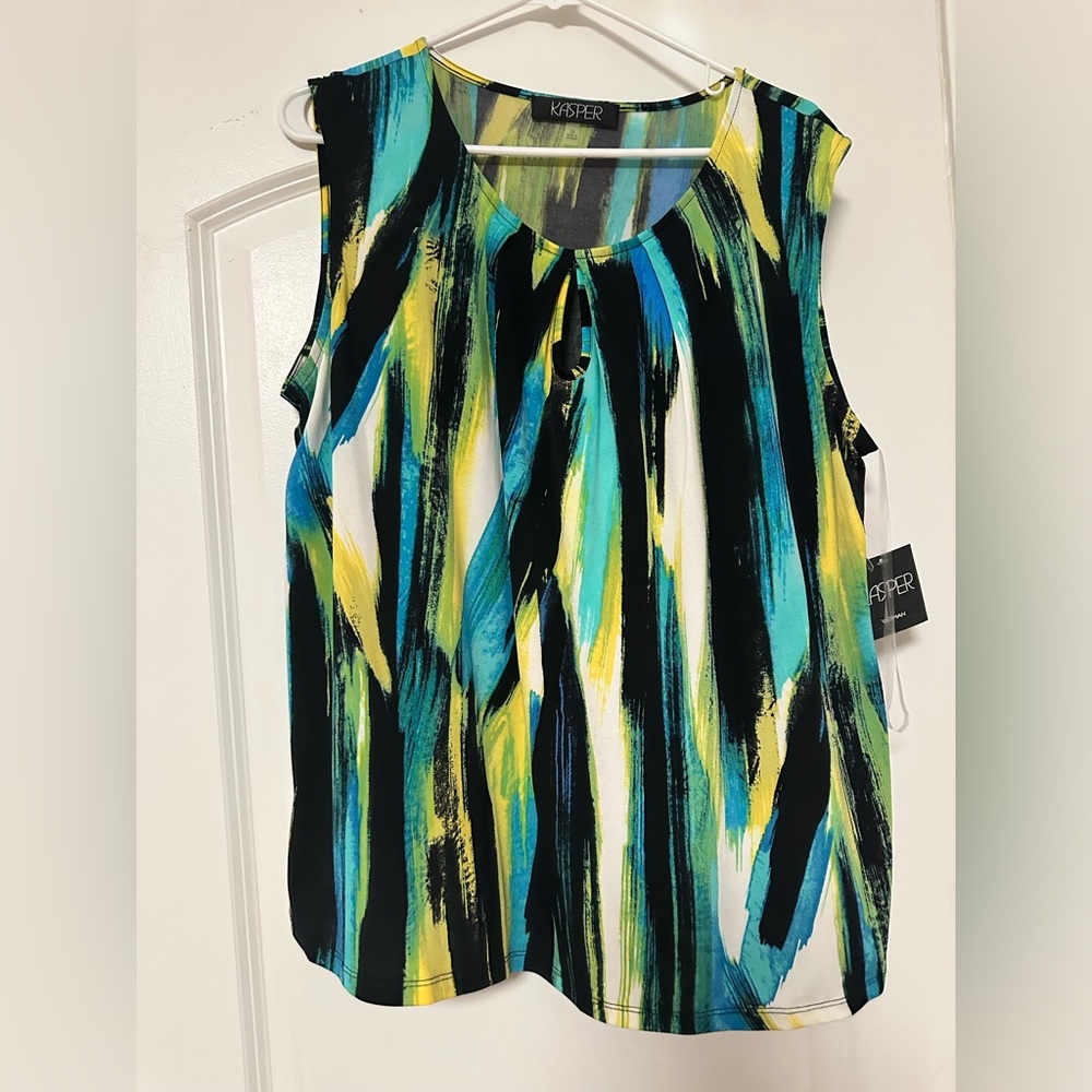 NWOT Kasper Multicolor Sleeveless Top